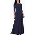 Mother Of The Bride Dresses Long Evening Formal Dress 3/4 Sleeve Lace Applique Ruffles