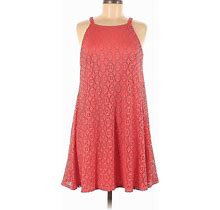 Luxology Casual Dress - A-Line Halter Sleeveless: Pink Print Dresses - Women's Size 8