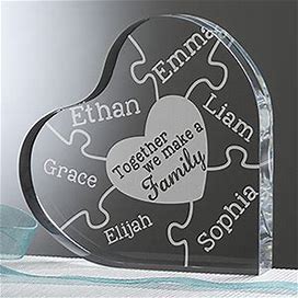 Personalized Heart Puzzle Keepsake - Together We Make A Family