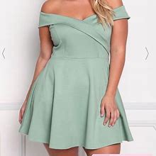 Debshops Dresses | Sage Color A Line Dress | Color: Green | Size: 2X