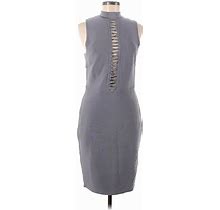 Venus Casual Dress - Sheath Mock Sleeveless: Gray Print Dresses - Women's Size Medium