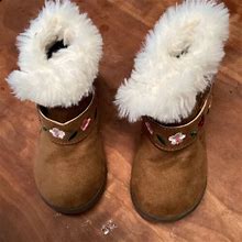 Toddler Girl Mia Boots Fur At Top New. Size 4