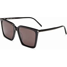 Saint Laurent Square Sunglasses, 56mm - Black/Black