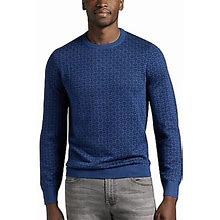 Collection By Michael Strahan Mens Michael Strahan Modern Fit Jacquard Crew Neck Sweater Navy - Size Medium