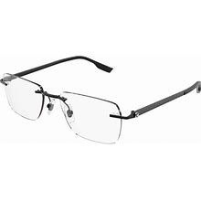 Montblanc Rimless Carbon Fiber Eyeglasses MB0185O 001 Black/Gunmetal 55mm 185