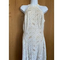 Venus Crochet Trim Midi Dress Size 8