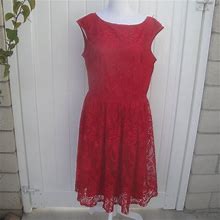 London Times Dresses | London Times Dress Red Lace Dress Size 12 | Color: Red | Size: 12