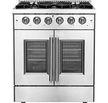 FORNO Galiano 30-In 5 Burners 4.32-Cu Ft Convection Oven Freestanding Natural Gas Range (Stainless Steel) | FFSGS6444-30