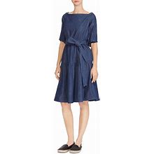 Ralph Lauren Dresses | Ralph Lauren Amanthia Off-Shoulder Tiered Dress Denim Blue Large | Color: Blue | Size: L