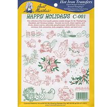 Aunt Martha's Happy Holidays Iron-On Transfer Collection
