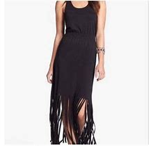 Venus Womens Fringe Maxi Dress Size Medium 100% Polyester