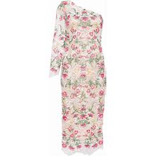 Marchesa Notte - Alexis Floral Midi Dress - Women - Polyester/Polyester - 0 - White