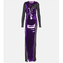 Tom Ford, Sequined Maxi Dress, Women, Purple, US 2, Dresses, Materialmix