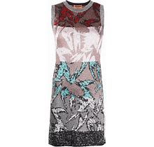 Missoni Knitted Sleeveless Floral Dress - Silver