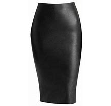 Commando Women's Faux-Leather Pencil Skirt - Black - Size Medium