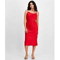 Bar Iii Women's Solid Cowlneck Slip Dress, Created For Macy's - Salsa Red - Size XS