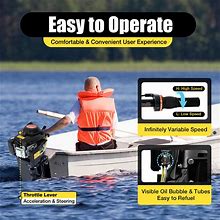 4-Stroke 4HP Heavy Duty Outboard Motor Gas Boat Engine CDI&Air Cooling System US