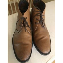 Alfani Lombard Desert Brown Leather Lace Up Chukka Ankle Boots Mens Sz