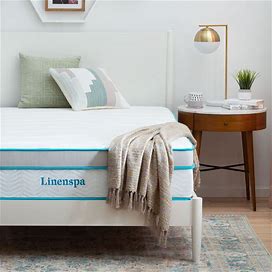 Linenspa 12 Inch Memory Foam And Spring Hybrid Mattress - Medium Plush Feel - Bed In A Box - Pressure Relief And Adaptive Support - Breathable -