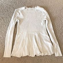 Venus Tops | Womens Rubbed Long Sleeve Sweater From Venus. | Color: Cream/White | Size: M