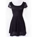 H&M Dresses | H&M Black Lace Babydoll Skater Dress | Color: Black | Size: 6