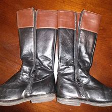 Tommy Hilfiger Shoes | Black Leather Riding Boots | Color: Black/Brown | Size: 12G