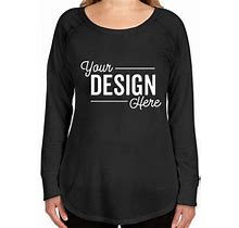 Sample - District Women's Tri-Blend Long Sleeve Tunic T-Shirt - Black Frost - Size S