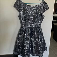 B Darlin Dresses | Grey Sequin Homecoming Dress | Color: Gray/Silver | Size: 11/12