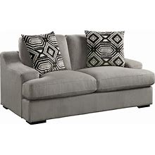 Homelegance Orofino Light Gray Loveseat - Gray 9404GY-2 Contemporary And Modern Style, Microfiber Material