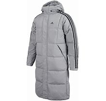 Adidas 3S Long Down Jacket Men's Padding Jacket Sports Gray Asia-Fit