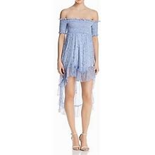 Karina Grimaldi Dresses | New Karina Grimaldi Carol Smocked Off-The-Shoulder Floral-Print Dress (Medium) | Color: Blue/White | Size: M