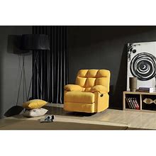Glory Furniture Cindy Twill Fabric Rocker Recliner In Yellow