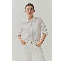 Ladies - White Linen Shirt - Size: XS - H&M