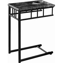 Monarch Accent Table Grey Marble / Charcoal Metal ,