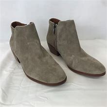 Sam Edelman Petty Womens Gray Suede Ankle Boot Shoe Block Heel Casual Size 9m