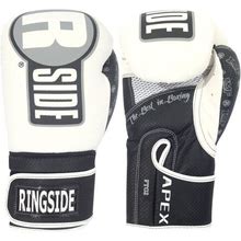 Ringside Apex Flash Sparring Gloves, 18 Oz / White/Black
