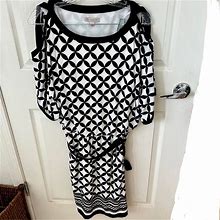 Dress Barn Dresses | Db Black And White Geometrical Midi Dress Size 16 | Color: Black/White | Size: 16
