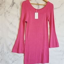 Lovers + Friends Dresses | Lovers + Friends Pink Off The Shoulder Knit/Sweater Dress, Xl | Color: Pink | Size: Xl