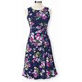 Misses Floral Pleated Dress In Navy Blue Size X-Large By Northstyle Catalog