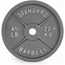 Cap Barbell Standard Olympic 2 Inch Cast Iron Weight Plates 2.5Lb-45Lb Gray