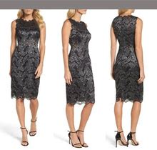 $169 Adrianna Papell Two-Tone Lace Sheath Dress [ Sz 2 ] Q43