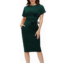 JASAMBAC Work Dresses For Women Office Professional Business Dress With Pockets