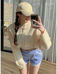 Image result for Yellow Cropped Tommy Hilfiger Hoodie