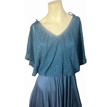 Vintage 70'S Blue Maxi Dress L