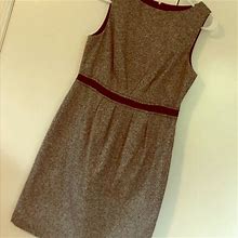 Loft Dresses | Ann Taylor Loft Pleated Wool Sleeveless Dress | Color: Gray | Size: 6P