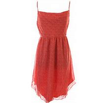 Rachel Rachel Roy Red Sleeveless V-Neck Printed A-Line Dress L $119