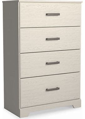 Ashley Stelsie White 4 Drawer Chest, White Transitional Chests From Coleman Furniture