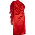 Dries Van Noten, Cotton And Silk Satin Midi Dress, Women, Red, US 12, Dresses