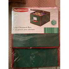 NEW Rubbermaid Large Ornament Box Storage Holds 24 Ornaments Foldable Green