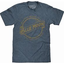 Tee Luv Men's Blue Moon Beer Shirt - Blue Moon Brewing Company Gold Logo Shirt